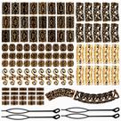 Hair Bead EBANKU Viking Beard Bead 110 unidades com pino de cabelo