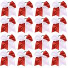 Hair Bows Hipcheer Glitter vermelho branco para meninas líderes de torcida