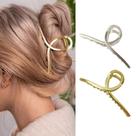 Hair Claw Clips Brinie Gold Shark Barrette para mulheres (2 unidades)