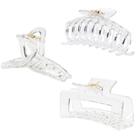 Hair Claw Clips Kitiin Clear para cabelos grossos/finos/finos (3 unidades)