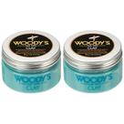 Hair Clay Woody's Matte Finish 100 ml para homens, pacote com 2