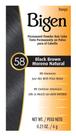 Hair Color Bigen Permanent Powder, preto, marrom, pacote com 12