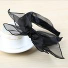Hair Hoop WOIWO Black de dupla camada Gauze Fashion Bowknot