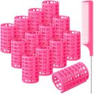 Hair Roller Syhood 12 peças Snap, tamanho grande, plástico rosa Hair Roller Syhood 12 peças Snap, tamanho grande, plástico rosa