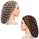 Hair Snood MTLEE Pearl Mesh Rayon Knit, crochê, 2 peças