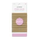 Hair Tie GIMME Fine Hair, elásticos, pacote com 12 faixas elásticas, loiro escuro
