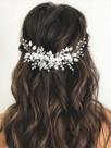 Hair Vine Catery Flower Bridal Silver Crystal Pearl Wedding