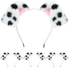 Hairband Beviliu Dalmatian Dog Ears Fluffy Costume, pacote com 4