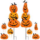 Halloween Garden Stakes Beterzack Stacked Metal Pumpkins x2