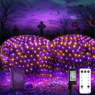 Halloween Net Lights suddus 360 LED 12 pés x 5 pés roxo e laranja