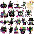 Halloween Rainbow Scratch Art Crafts 120 unidades para crianças