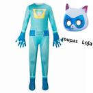 Halloween SuperKitties macacão traje justo trajes de performance de palco super gatos