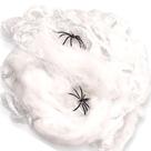 Halloween Teia Aranha Branca Fake Falsa com 2 Mini Aranhas Decoração Terror Velha Porta Parede Teto Janela