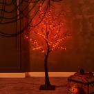 Halloween Tree Fudios iluminado em preto com LED 150 laranja de 4 pés