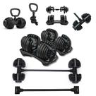 Halter Ajustável Com Barra Anilha Kettlebell 50kg Yangfit