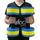 Halter de Hidroginástica Redondo em EVA DF4017-AZ Peso 3-4Kg Azul/Amarelo Dafoca Sports