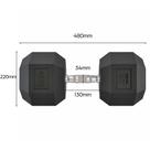 Halter Dumbbell Sextavado Emborrachado Cromado 45kg