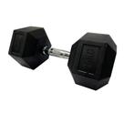 Halter dumbell emborrachado sextavado cromado de 25kg rae