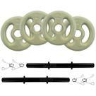 Halter Emborrachado 8kg O Par + Barra 40cm Preta