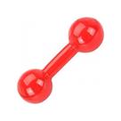 Halter Peso Emborrachado 1kg para Treino de Braços Ombros e Punhos Vermelho Unibrás