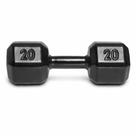 Halter sextavado 20kg emborrachado fitness para musculação treino funcional academia residencial profissional alta durabilidade e conforto