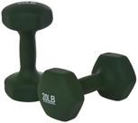 Haltere Amazon Basics revestido com neoprene 9,07 kg (20 lb) x 2 verde escuro