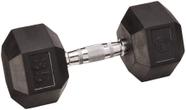 Haltere Champion Barbell, hexagonal, envolto em borracha, 16 kg/35 libras