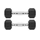 Halteres Zoomster 1,5 kg Revestidos em Borracha Hexagonais Par de 1,6 lb