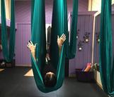 Hamaca de Yoga Aéreo F.Life de Tela de Seda Aérea Verde Oscuro