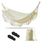 Hamaca JoyView Boho Macramé Doble 125x150 cm 92 kg Beige