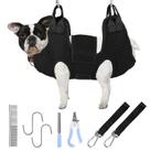 Hamaca para Aseo de Mascotas PatiencET para Perros Pequeños (Negro S)