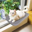 Hamaca plegable para asiento en ventana para gatos ZBUQ con varita para gatos gris Hamaca plegable para asiento en ventana para gatos ZBUQ con varita para gatos gris