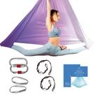 Hamaca y Columpio de Tela Aérea para Yoga en Casa, Ejercicios de Inversión, Kit Inicial para Todos los Niveles - Duradero con Cintas de Extensión, Mosquetones y Guía de Posturas