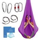 Hamaca y Columpio de Tela Aérea para Yoga en Casa, Ejercicios de Inversión, Kit Inicial para Todos los Niveles - Duradero con Correas de Extensión, Mosquetones y Guía de Posturas