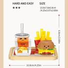 Hamburger French Fries Blocos de construção para crianças, Tijolos de Montar