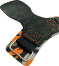 Hand Grip Couro Laranja Academia Barra Mão Protetor