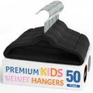 Hangers Smartor Premium Baby 28 cm, pacote com 50, veludo preto