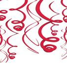Hanging Swirl Decorations Amscan Apple Red, pacote com 12