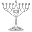 Hanukkah Menorah Zion Judaica Prata Clássica Tradicional