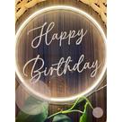 Happy birthday de acrílico com Led neon - 30cm personalizado