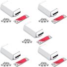 Hardware magnético Push to Open Cabinet Hardware CBRIVE, pacote com 5 unidades, branco