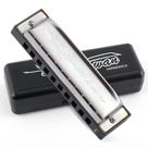 Harmonica SWAN Blues Harmonica Key of C com estojo prateado