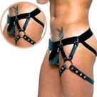 Harness de Perna Sexy em Couro com Regulagem Preto