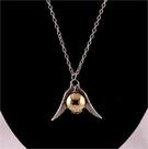 Harry Potter Colar Pomo de Ouro Quadribol Asa Prata - Presente de Aniversário Geek para Colecionador