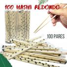 Hashi rendondo com 100 unidades, 20 cm bambu embalados individualmente comida oriental