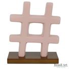 Hashtag Decorativa em Cerâmica Rose