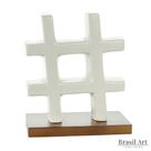 Hashtag em Cerâmica Off White