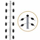 Haste 25x25 80cm C/8 - Castanhas E Ganchos (canto) Aluminio Cerca Eletrica Securi Service