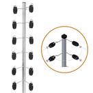 Haste 25x25 C/8 Barras De 80cm C/ 80 Castanhas /80 Ganchos Canto Aluminio Cerca Elet Securi Service