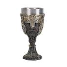 Haste alta esculpida em 3D em aço inoxidável Goblet Viking Warrior